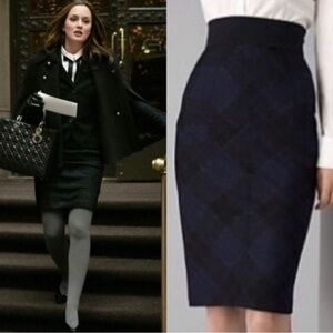 Diane Von Furstenberg Adame Metallic Pencil Skirt ASO Blair Waldorf size 2